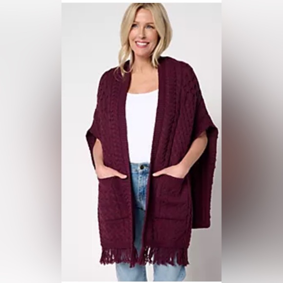 Aran Crafts Sweaters - Aran Crafts Merino Wool Shawl Fringe Trim